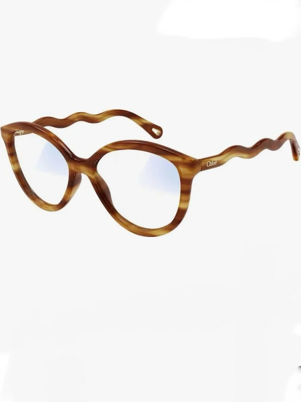 Chloe Tortoiseshell Wave-Arm Eyeglasses - Blonde Havana - Picture 1 of 12